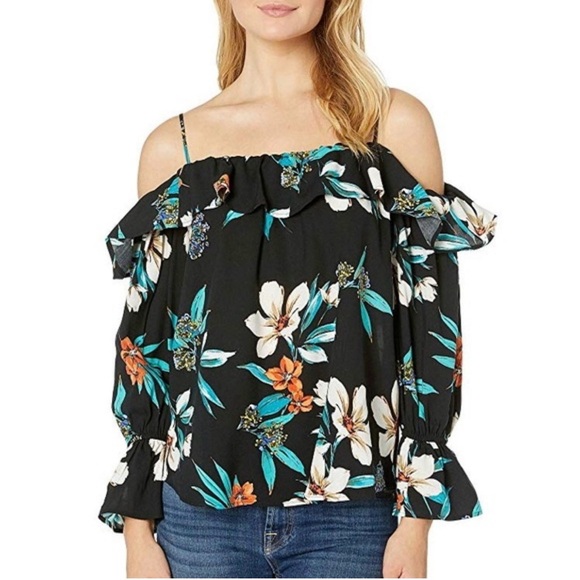 Karen Kane Tops - ❤️2/$15 or 3/$21❤️ Karen Kane Bracelet Sleeve Floral Blouse, Size Large